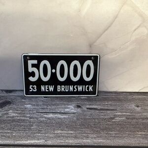 Vintage 1953 Wheaties Cereal New Brunswick Metal Bicycle License Plate